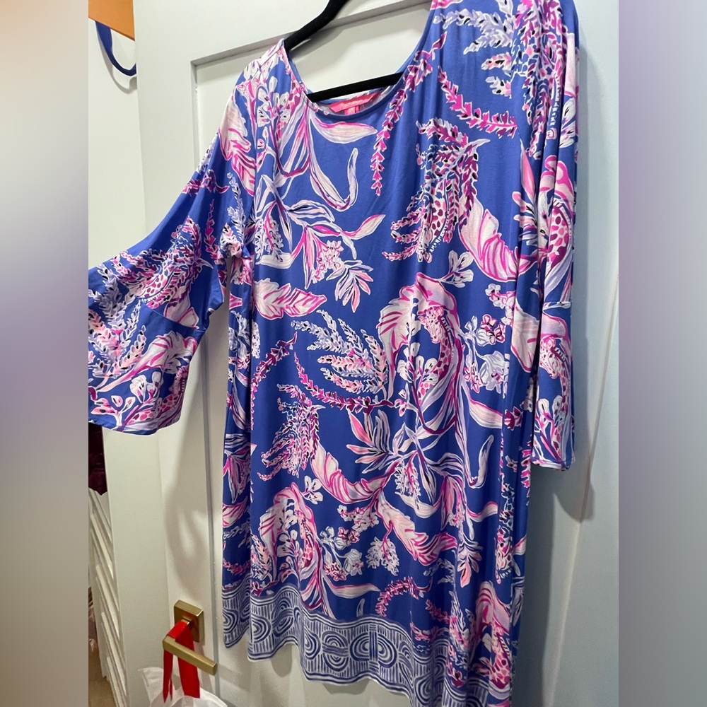 Floral Patterned Dress with Bell Sleeves